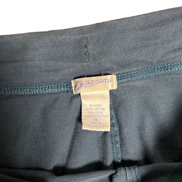 Le Coq Sportif Cropped Wide Leg Blue w/ Yellow Stripes Cotton Drawstring Pants - Picture 4 of 7